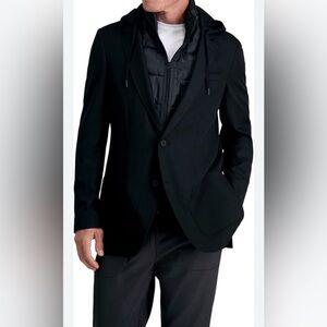 Zara mens Black Blazer with Hood